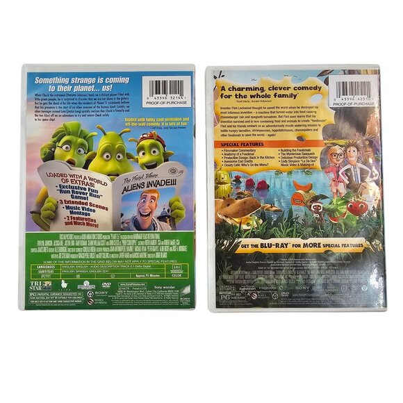 Planet 51 Dwayne Johnson Cloudy With A Chance Of Meatballs 2 DVD Movie Bundle - Picture 2 of 12